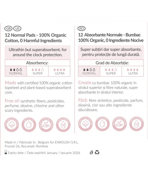 ABSORBANTE BUMBAC ORGANIC NORMAL